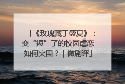 《玫瑰藏于盛夏》：变“短”了的校园虐恋如何突围？｜微剧评