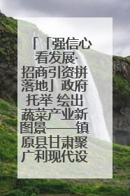 「强信心 看发展·招商引资拼落地」政府托举 绘出蔬菜产业新图景——镇原县甘肃聚广利现代设施蔬菜种植基地见闻