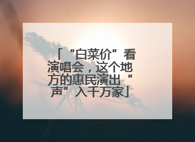 “白菜价”看演唱会，这个地方的惠民演出“声”入千万家