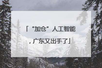 “加仓”人工智能，广东又出手了