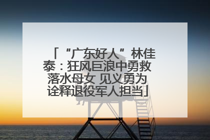 “广东好人”林佳泰：狂风巨浪中勇救落水母女 见义勇为诠释退役军人担当
