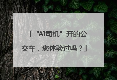 “AI司机”开的公交车，您体验过吗？