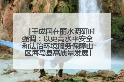 王成国在丽水调研时强调：以更高水平安全和法治环境服务保障山区海岛县高质量发展