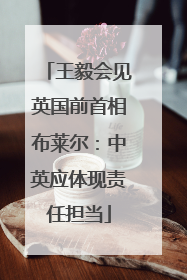 王毅会见英国前首相布莱尔：中英应体现责任担当