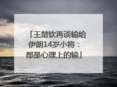 王楚钦再谈输给伊朗14岁小将：都是心理上的输
