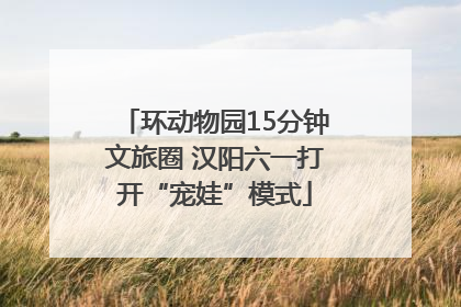 环动物园15分钟文旅圈 汉阳六一打开“宠娃”模式