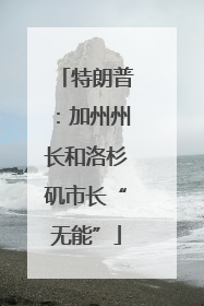 特朗普：加州州长和洛杉矶市长“无能”