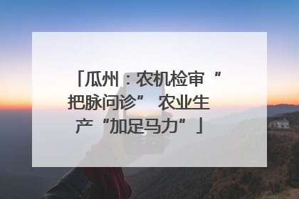 瓜州：农机检审“把脉问诊” 农业生产“加足马力”