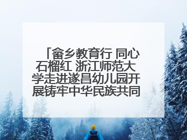 畲乡教育行 同心石榴红 浙江师范大学走进遂昌幼儿园开展铸牢中华民族共同体意识教育