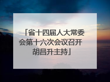 省十四届人大常委会第十六次会议召开 胡昌升主持