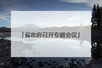 省政府召开专题会议