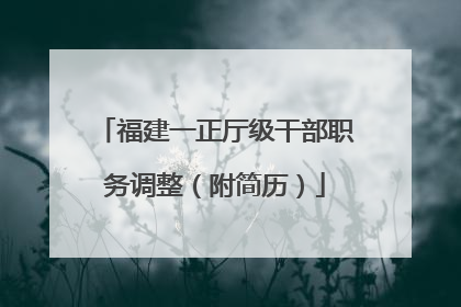 福建一正厅级干部职务调整（附简历）