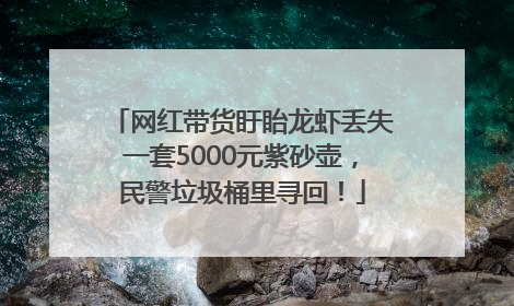 网红带货盱眙龙虾丢失一套5000元紫砂壶，民警垃圾桶里寻回！