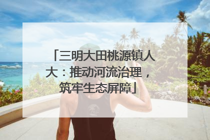 三明大田桃源镇人大：推动河流治理，筑牢生态屏障