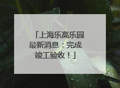 上海乐高乐园最新消息：完成竣工验收！