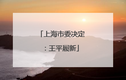 上海市委决定：王平履新