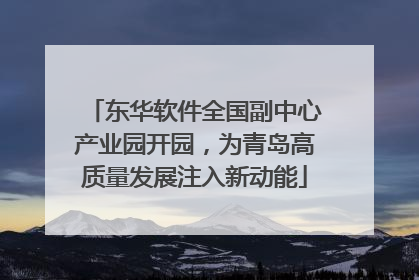 东华软件全国副中心产业园开园，为青岛高质量发展注入新动能