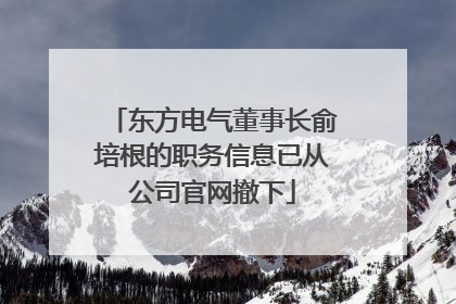 东方电气董事长俞培根的职务信息已从公司官网撤下