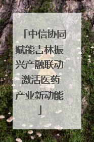 中信协同赋能吉林振兴产融联动 激活医药产业新动能