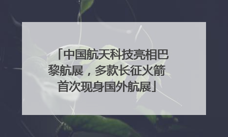中国航天科技亮相巴黎航展，多款长征火箭首次现身国外航展