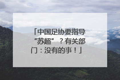 中国足协要指导“苏超”？有关部门：没有的事！