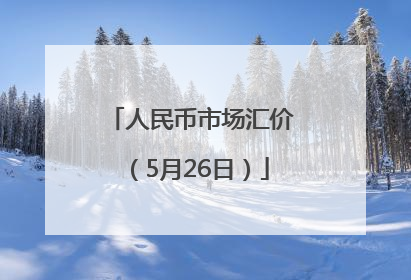 人民币市场汇价（5月26日）
