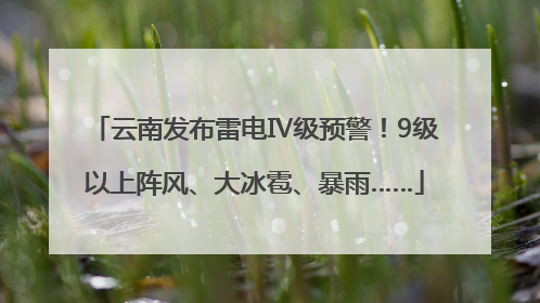 云南发布雷电Ⅳ级预警！9级以上阵风、大冰雹、暴雨……