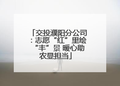 交投濮阳分公司：志愿“红”里绘“丰”景 暖心助农显担当