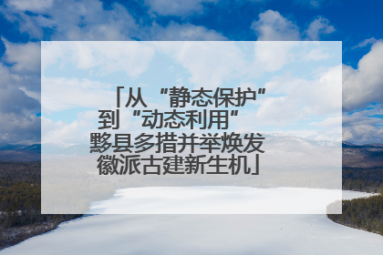 从“静态保护”到“动态利用” 黟县多措并举焕发徽派古建新生机