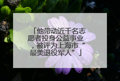 他带动近千名志愿者投身公益事业，被评为上海市“最美退役军人”