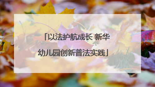 以法护航成长 新华幼儿园创新普法实践