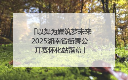 以舞为媒筑梦未来 2025湖南省街舞公开赛怀化站落幕