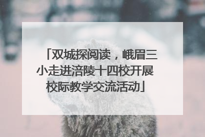 双城探阅读，峨眉三小走进涪陵十四校开展校际教学交流活动