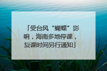 受台风“蝴蝶”影响，海南多地停课，复课时间另行通知