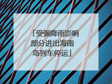 受强降雨影响 部分进出海南岛列车停运