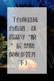 台前县凤台街道：战高温守“粮”辰 禁烧保收多管齐下