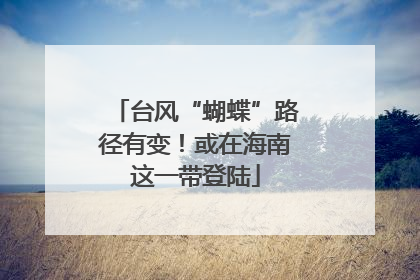 台风“蝴蝶”路径有变！或在海南这一带登陆