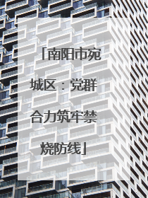 南阳市宛城区：党群合力筑牢禁烧防线