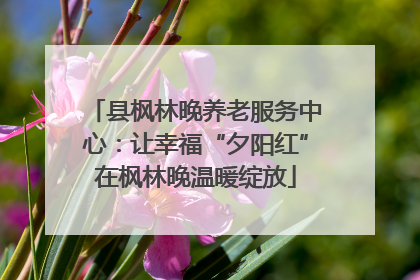 县枫林晚养老服务中心：让幸福“夕阳红”在枫林晚温暖绽放