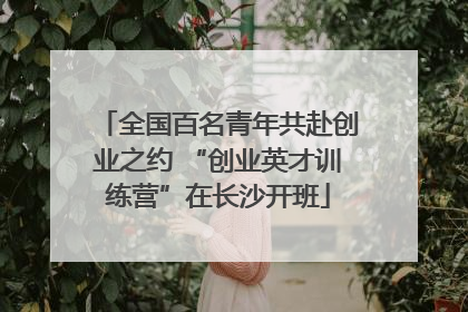 全国百名青年共赴创业之约 “创业英才训练营”在长沙开班