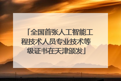 全国首张人工智能工程技术人员专业技术等级证书在天津颁发