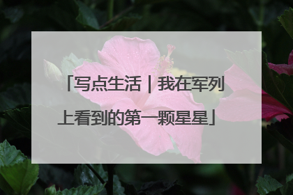 写点生活｜我在军列上看到的第一颗星星