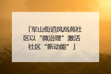 军山街道凤凰苑社区以“微治理”激活社区“新动能”