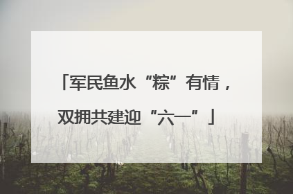 军民鱼水“粽”有情，双拥共建迎“六一”