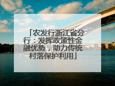 农发行浙江省分行：发挥政策性金融优势，助力传统村落保护利用