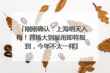 刚刚确认：上海明天入梅！首场大到暴雨即将报到，今年不太一样