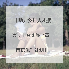 助力乡村人才振兴，丰台实施“青苗培优”计划
