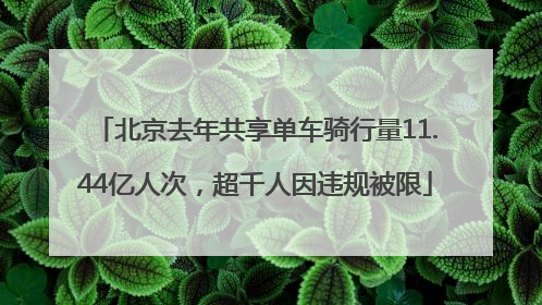 北京去年共享单车骑行量11.44亿人次，超千人因违规被限