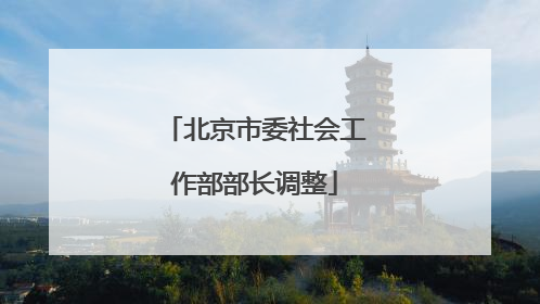 北京市委社会工作部部长调整