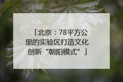 北京：78平方公里的实验区打造文化创新“朝阳模式”